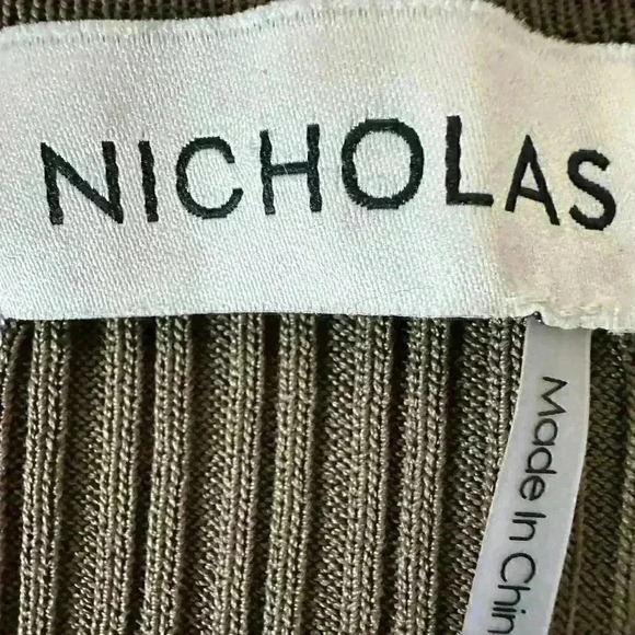 NICHOLAS NWOT Olive Ribbed Knit "Jasmin Tunic" Dress Sz M - Picture 6 of 16
